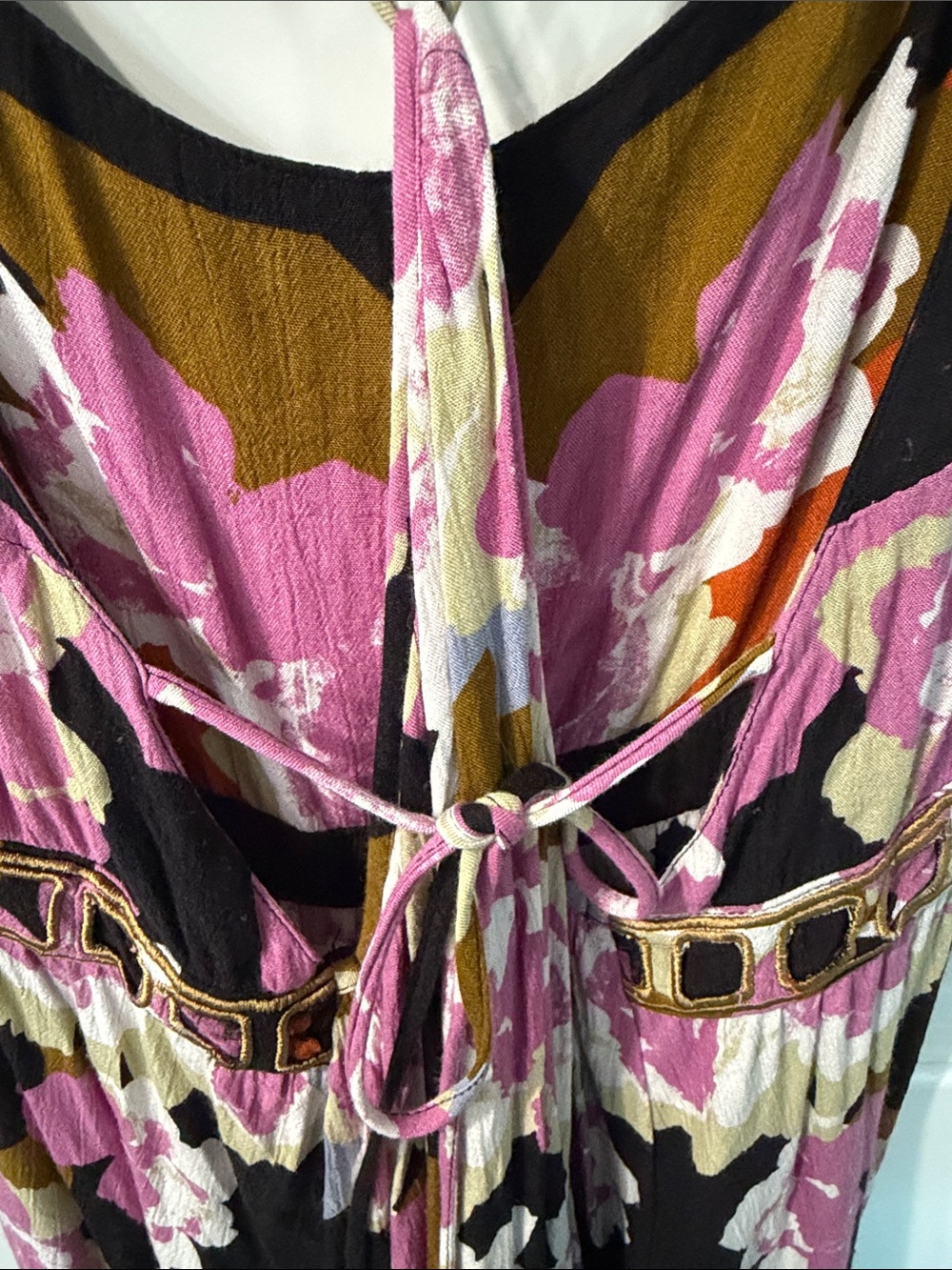 Free People Black Mini Dress with Pink Floral Print - Picture 4 of 5